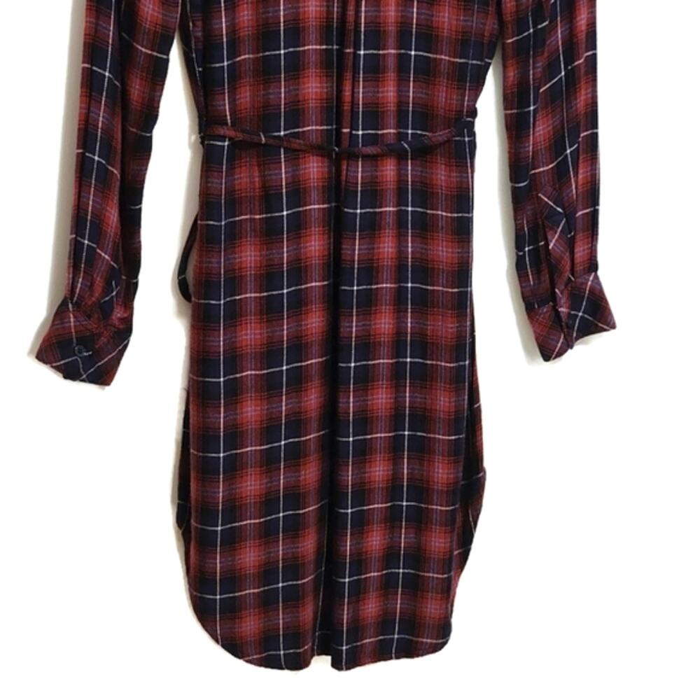 Rails Plaid Red Blue Hi Low Tunic Shirt Dress Long Sleeve Casual Chic Size S - Picture 10 of 15